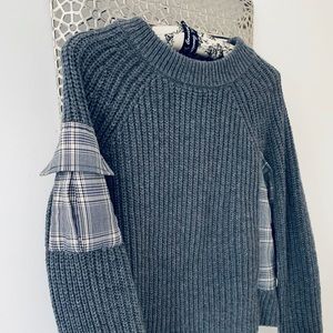 Zara Sweater with Plaid Arm Detail
